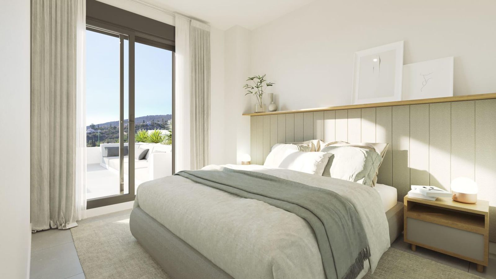04 bright bedroom balcony mountain view